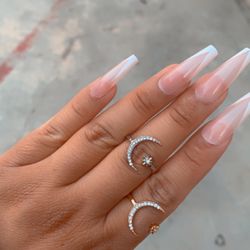 Star moon diamond ring