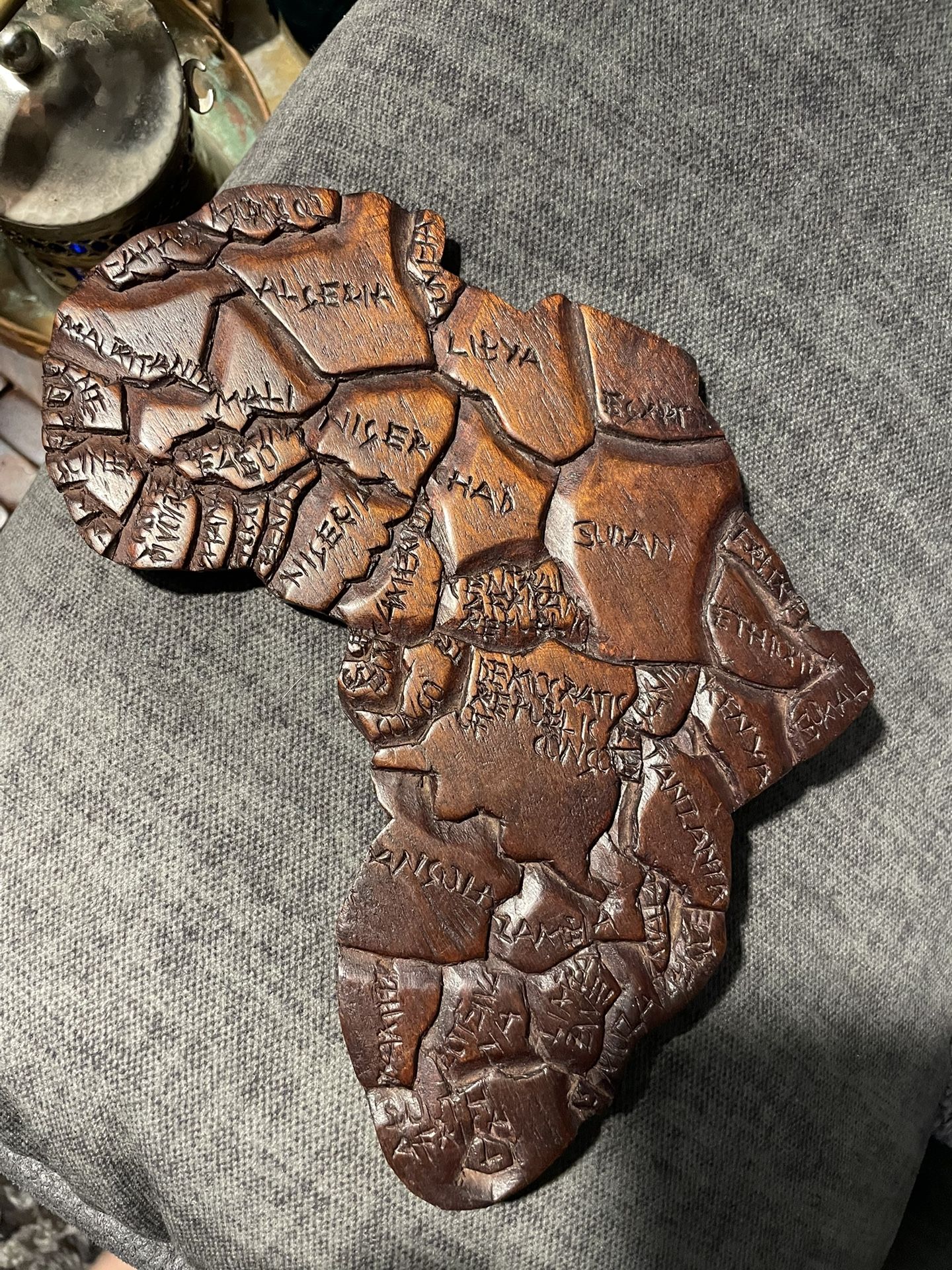 beautiful handcrafted Wooden Map Of Africa 