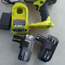 RYOBI IMPACT WRENCH 1/2" HIGH TORQUE 18V LITHIUM BRUSHLESS WITH 2 BATTERYS AND CHARGER 