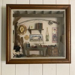 Vintage Fishing Shadow Box – 14x15”