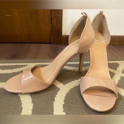 SM NEW YORK nude cream open toe dress stiletto heel. Women’s shoe size 10