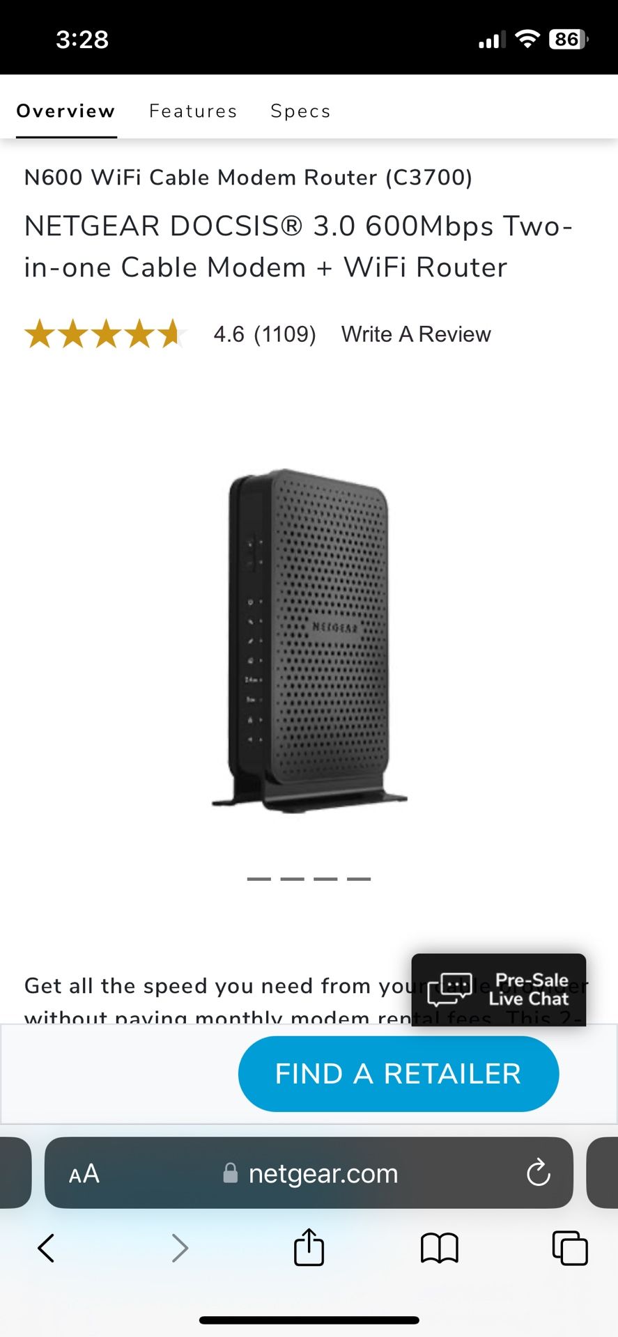 N600 WiFi Modem Cable