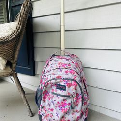 Jan Sport Flower Rolling Backpack