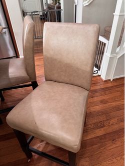 Faux leather beige counter stools