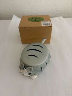New Ceramic Cat Seasoning Container with Grater/ Sugar Container, New, Firm Price