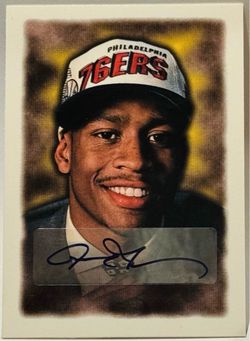 Allen Iverson Signed 1996 Rookie Ultra Rising Stars Card Authentic Signature Autograph