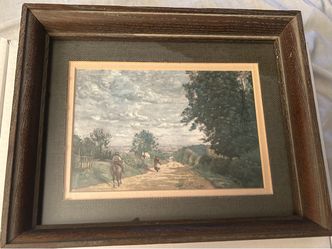 Vintage framed art print of John Constable’s famous 1826 landscape, "The Cornfield"