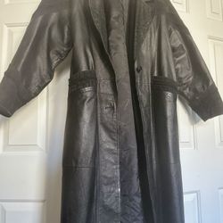 Large leather trenchcoat