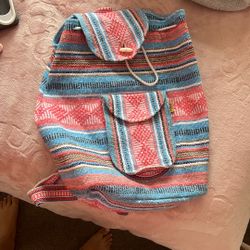 pink and blue bag from mexico 
