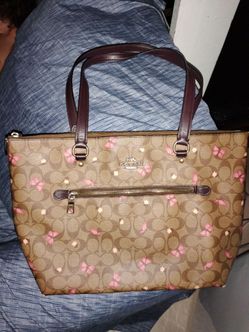 Coach Signature Tote Bag with Butterfly Print