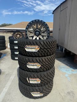 4 new rims DWG H106 MATTE BRONZE BLACK BL 17X9 6X139 OFFSET -12 MM ➖ with 33x12.50R17 ARROYO MT