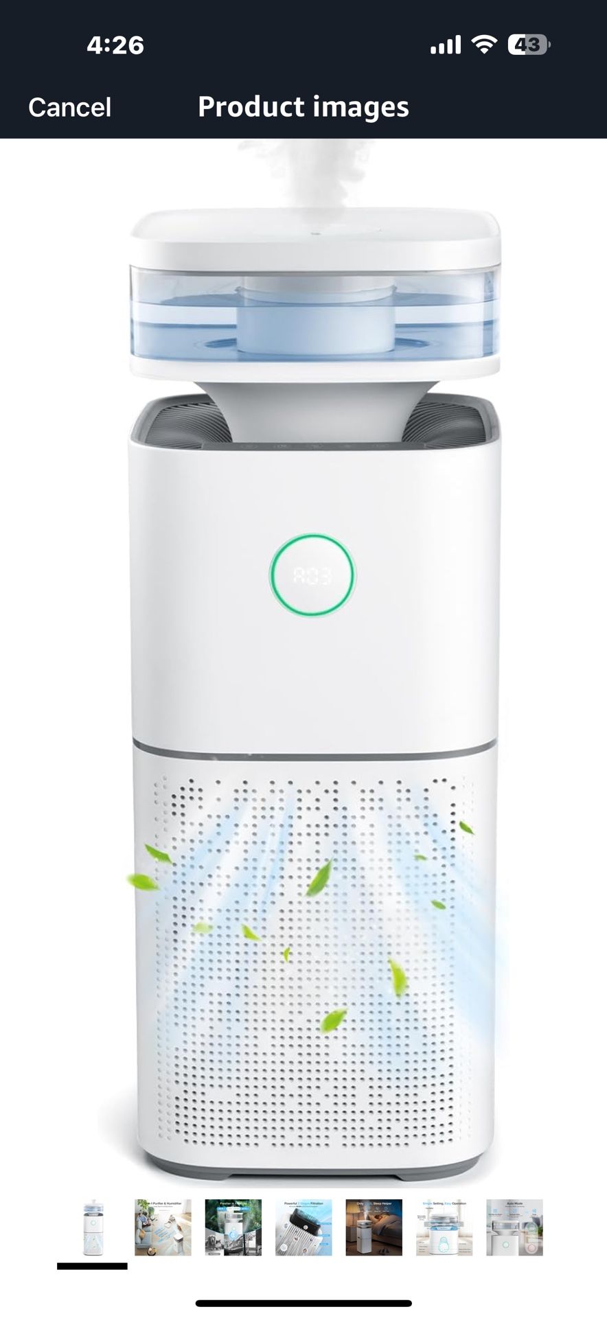 HEPA Air Purifier and Humidifier 2 in 1 for Home Large Room Up to 2676 Ft², Quiet Air Purifiers for Bedroom with Sleep Mode, air Filter for Pets, Odor
