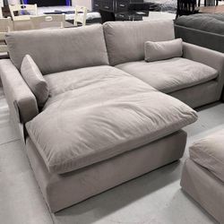 Gray Cloud Modular Plush Sectional Sofa Couch 