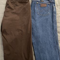 Wrangler Boot Cut/ Vans Stretch Chino Pants