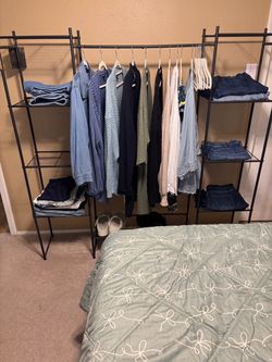 Black metal clothing rack