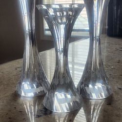 Crystal Candle Holders - Set Of 3