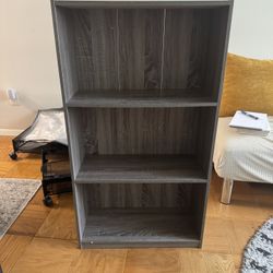 3 tier Gray Bookcase 