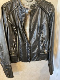 Vintage rugged leather looking jacket