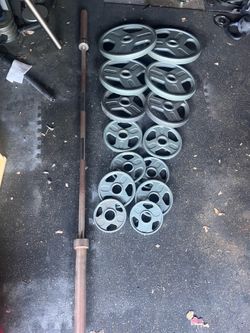 Olympic weights with barbell