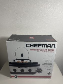 Chefman Round Triple Slow Cooker