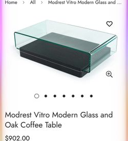 Modern glass and oak coffee table