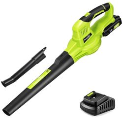 SnapFresh Cordless Leaf Blower - 20V Electric Leaf Blower with 2.0 Ah Battery and Charger - Lightweight 2-Speed Leaf Blower for Lawn Care and Yard/Gar
