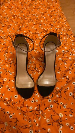 Black suede heel  size 8w