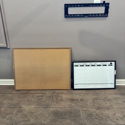 Large Cork board and Calendar White board