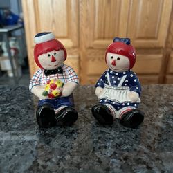 Vintage Raggedy Ann And Andy Pair Of Salt And Pepper