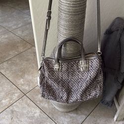 Coach Gray Purse Dual Strap Shoulder/Carry