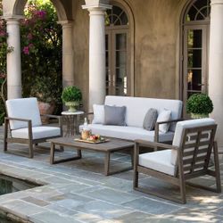 NEW 4-Piece Outdoor Patio Furniture Set – Acacia Wood