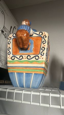 Hanukah Ceramic Cookie Jar with Menorah