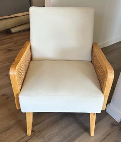 Mid-Century Cane Accent Armchair