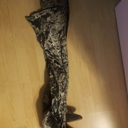 Thigh High Velvet Boot