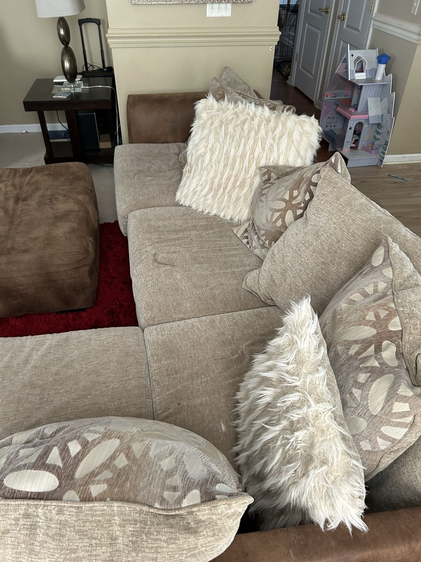 Sectional And swivel Couch Set W/ Ottoman