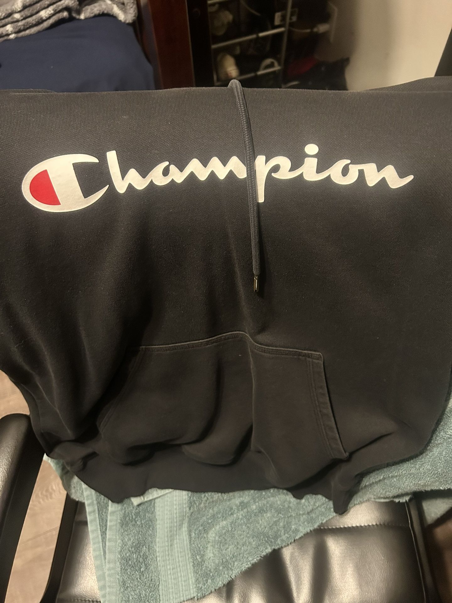 Black Champion Hoodie Medium