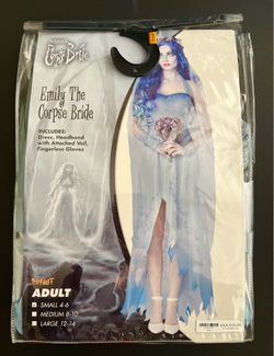 Corpse Bride Emily Cosplay New Costume Spirit Halloween Tim Burton Adult Small