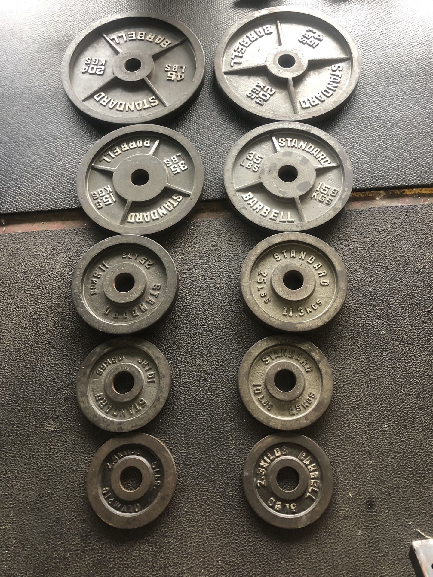 OLYMPIC PLATE SET 2-45’s 2-35’s 2-25’s 2-10’s 2-5’s