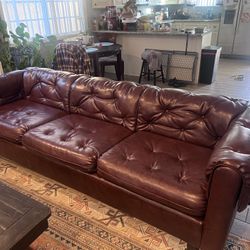 2 Leather Couches  9ft By 3ft 