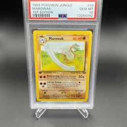 1999 POKEMON JUNGLE 1ST EDITION MAROWAK #39 GEM MINT PSA 10 RARE