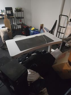 Standing Electric Desk Glass Top