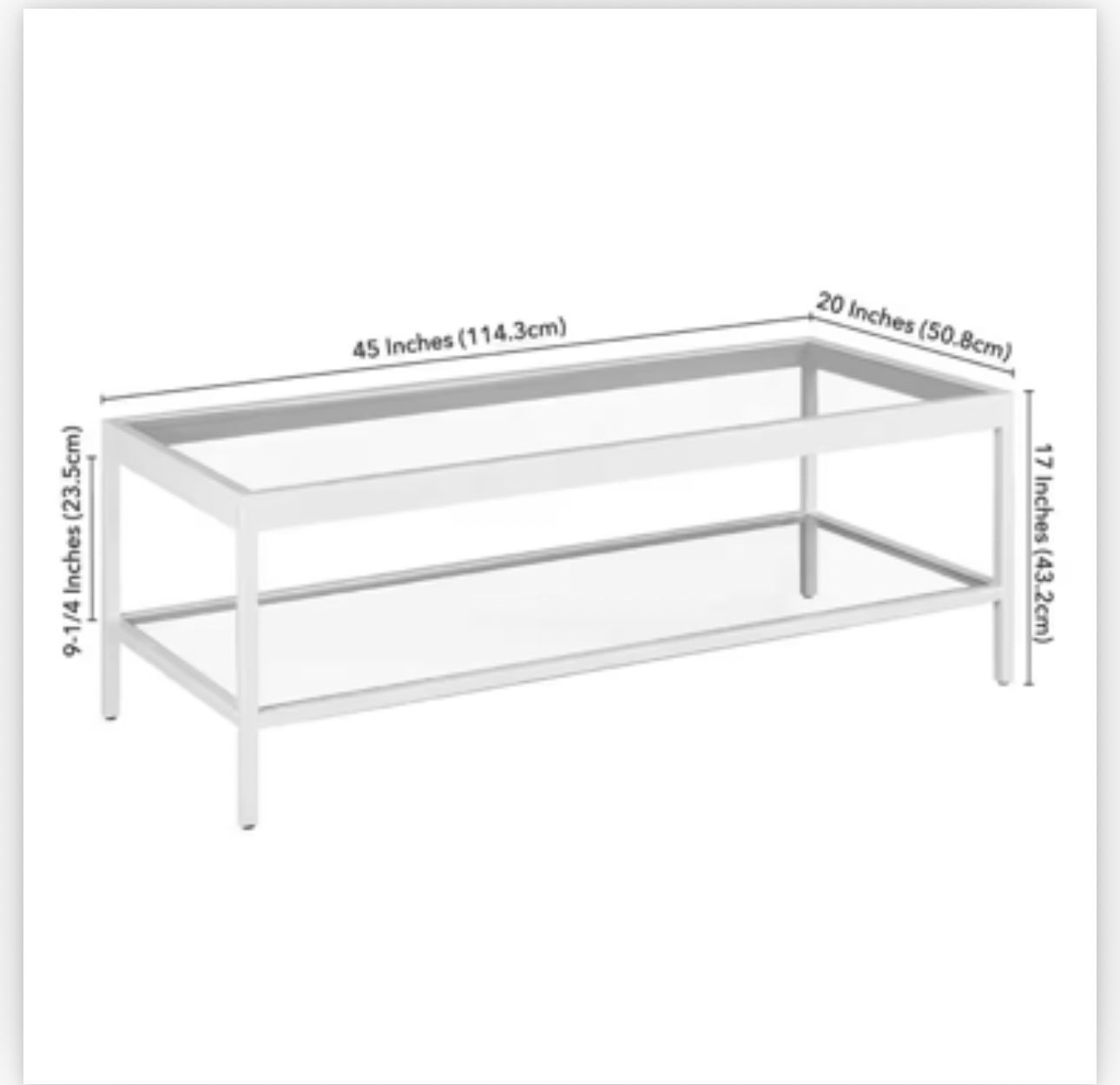 Modern Glass Coffee Table – White Frame