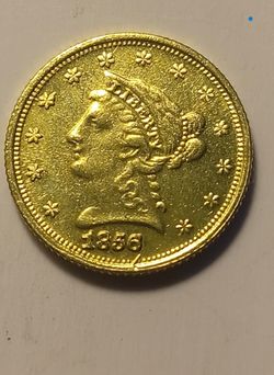 US 1856-C $2.5 Quarter Eagle Golden Modern Coin / Token.