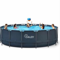 EVAJOY Metal Frame Swimming Pool Set