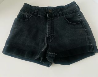 VTG Forever 21 Black Stonewash Shortie Shorts Size 28 size 6 Denim cutoff ladies