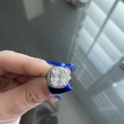 3.5 White Sapphire Halo Ring 
