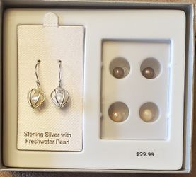 Stirling SILVER & Pearl Earrings 