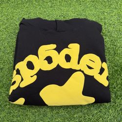 New Sp5der Web OG Black Yellow Star Beluga Hoodies Sizes S, and M