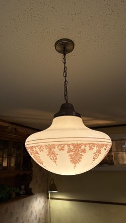 Beautiful Glass Pendant Light Fixture Vintage 70’s