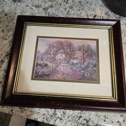 Vintage "Wisteria Summer" Framed Fine Art Print by: Carl Valente